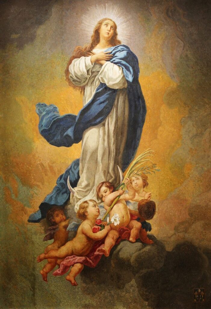 "The Immaculate Conception" mosaic at the Basilica, made of 250,000 individual pieces of natural stone